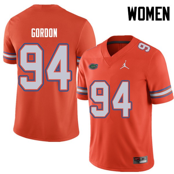 Jordan Brand Women #94 Moses Gordon Florida Gators College Football Jersey Orange